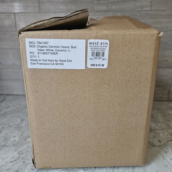 West Elm Organic Ceramic Taupe Bud Vase - Picture 8 of 8